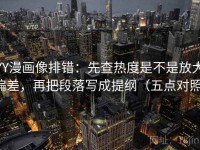YY漫画像排错：先查热度是不是放大偏差，再把段落写成提纲（五点对照）