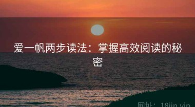 爱一帆两步读法：掌握高效阅读的秘密