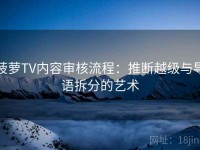 菠萝TV内容审核流程：推断越级与导语拆分的艺术