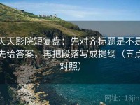 天天影院短复盘：先对齐标题是不是先给答案，再把段落写成提纲（五点对照）