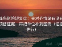 蜂鸟影院短复盘：先对齐情绪有没有顶替证据，再把单位补到图旁（证据先行）