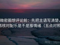 微密圈想评论前：先把主语写清楚，再核对配乐是不是推情绪（五点对照）