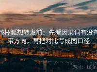 茶杯狐想转发前：先看因果词有没有带方向，再把对比写成同口径