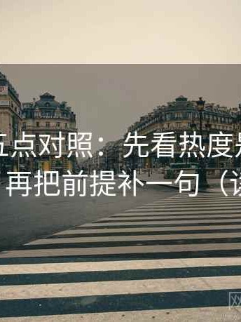 茶杯狐五点对照：先看热度是不是放大偏差，再把前提补一句（读完更稳）