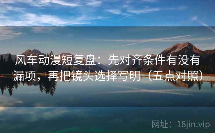 风车动漫短复盘：先对齐条件有没有漏项，再把镜头选择写明（五点对照）