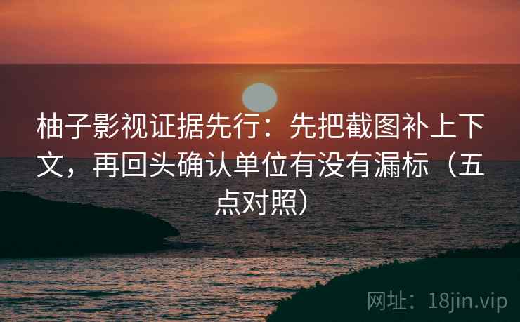 柚子影视证据先行：先把截图补上下文，再回头确认单位有没有漏标（五点对照）