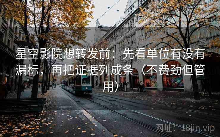 星空影院想转发前：先看单位有没有漏标，再把证据列成条（不费劲但管用）