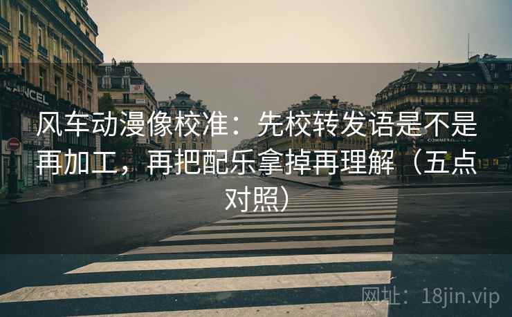 风车动漫像校准：先校转发语是不是再加工，再把配乐拿掉再理解（五点对照）